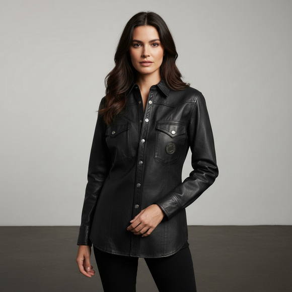 Harley-Davidson Jackets & Blazers - Harley Davidson Vintage Classic Leather Motorcycle Snap Jacket Women’s Medium